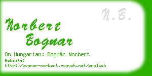 norbert bognar business card
