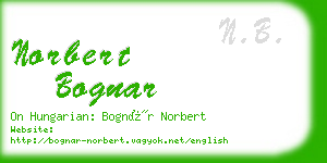 norbert bognar business card